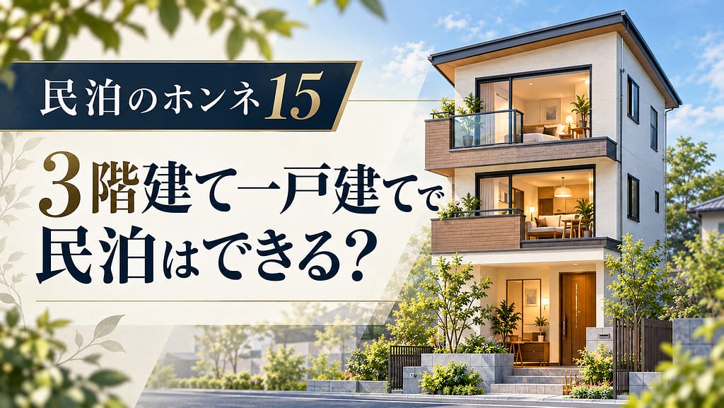 3階建て一戸建てで民泊はできる？ 民泊のホンネ15 表紙
